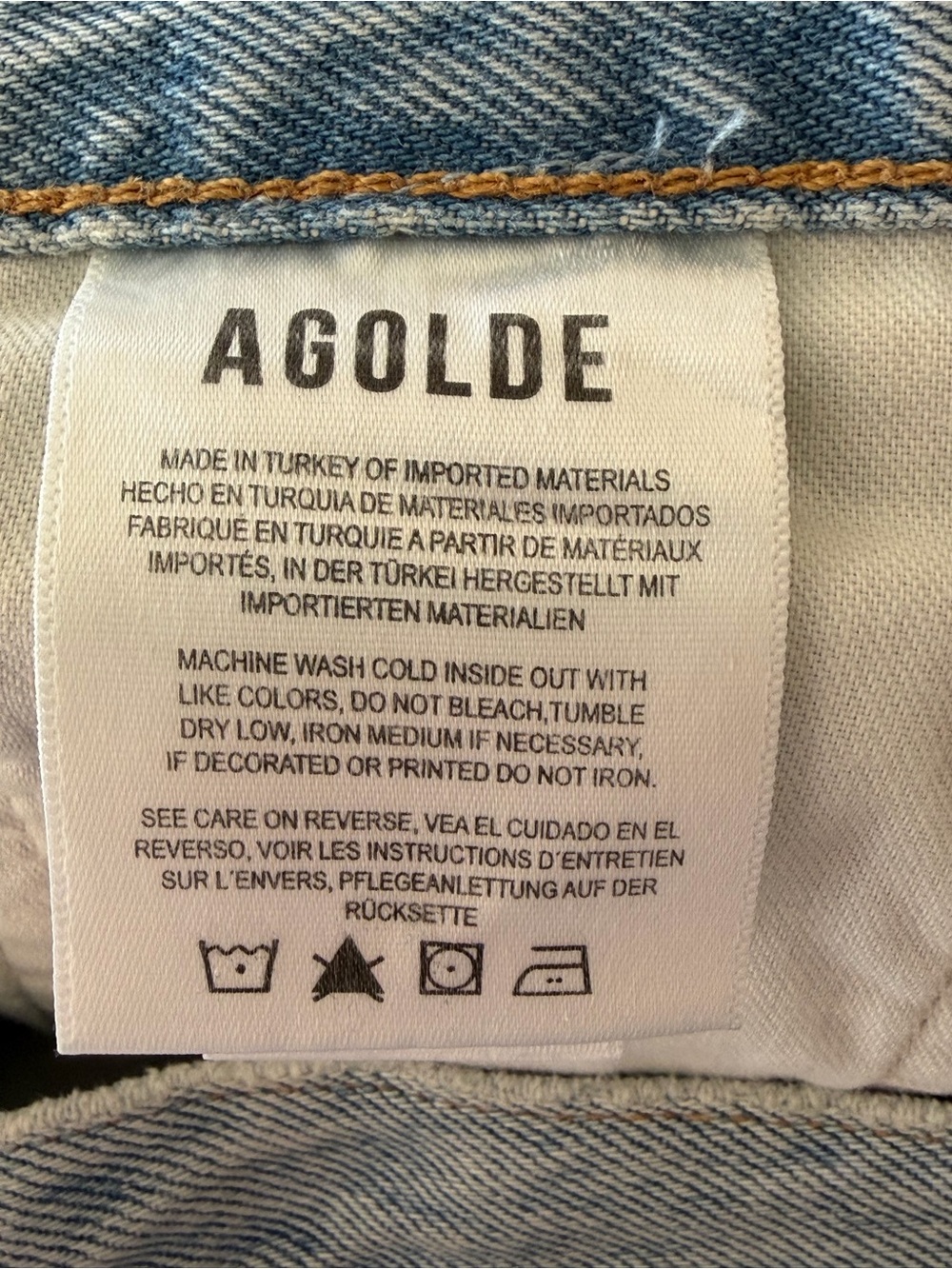 Agolde Mila High Rise Denim short NWT vintage style frayed leg size 34 - Picture 7 of 8